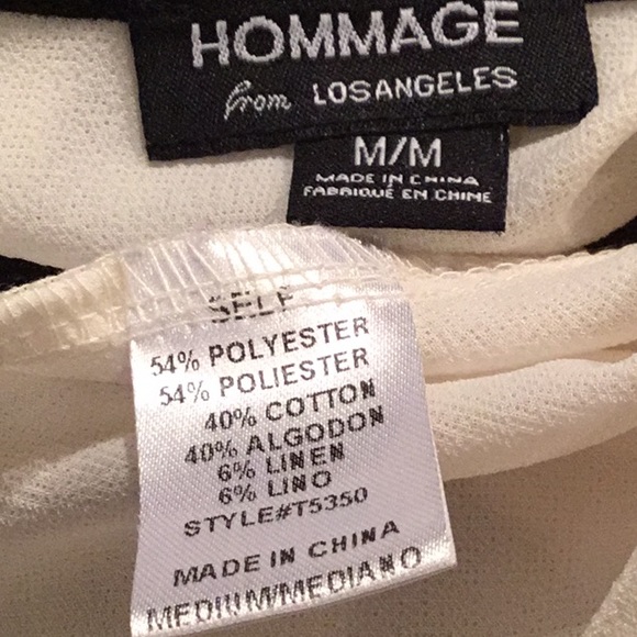 HOMMAGE ASYMMETRICAL HEM LONG SLEEVE STRIPE BLOUSE - Picture 6 of 6